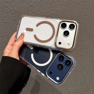 Funda Magnética Transparente Antigolpes para iPhone 17 Air 16 15 14 Pro Max, con Lente Metálica Resistente y Cubierta Trasera Robusta - Product Image 4