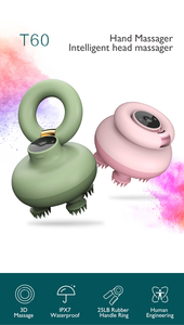 2022 Neuer Mechanischer 2-Gang-Einstellung <span class=keywords><strong>3D</strong></span> Tiefenmassage Vibrierender Leichtgewichtiger Mini-Körper Silikon-Kopf Kopfhaut-Massagegerät - Product Image 3