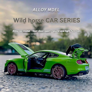 Modèle Ford <span class=keywords><strong>Mustang</strong></span> GT500 en alliage <span class=keywords><strong>1</strong></span>:32 moulé sous pression avec portes de retrait son et lumière jouet de collection d'affichage de modèle de voiture en métal ouvert - Product Image 3