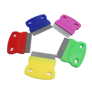 6.3*5.8cm pettine per capelli per cani Terminator pidocchi assortiti rosso giallo verde blu rosa libero pidocchi pettine in acciaio inox PP - Product Image 3