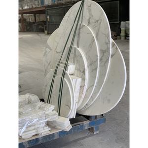 Dalle de marbre Statuario Bianco <span class=keywords><strong>grand</strong></span> <span class=keywords><strong>format</strong></span> pour tables consoles design et socles de <span class=keywords><strong>table</strong></span> <span class=keywords><strong>basse</strong></span> - Product Image 6