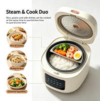 Cuisinière à riz électrique multifonctionnelle intelligente entièrement automatique avec revêtement antiadhésif, écran LED numérique, en plastique, pour usage domestique