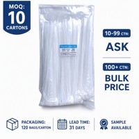 Bridas de nailon PA66 autoblocantes UL 94V-2 de 4.8x300mm, resistentes, para cables eléctricos industriales