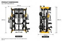 Máquina Smith Comercial Todo en Uno, Entrenador Funcional, Power Rack, Cable Crossover, Multi-Gimnasio, Gimnasio Completo, Acero de Alta Resistencia para Entrenamiento de Fuerza