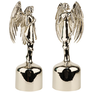 Trophée ange en métal argenté élégant, style antique moderne, pour cérémonie académique, événement, récompense, gravure personnalisée pour les réalisations artistiques et culturelles - Product Image 2