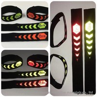 Brassards de sécurité sportifs imprimables à motif flèche réfléchissante élastique haute visibilité pour la sécurité sportive