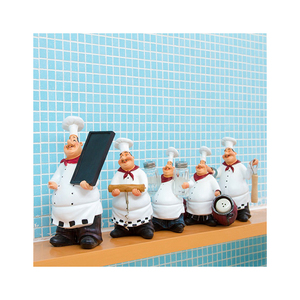 American Country Creative Retro Resin Chef Decoración funcional Hogar Restaurante Bar Café Decoración de moda Toro Estatuilla A215 - Product Image 1