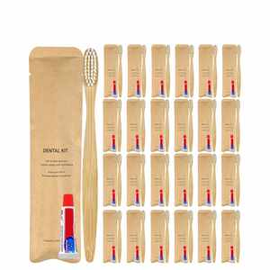 Eco-Friendly Sustainable Disposable Hotel Bathroom Amenities <b>Set</b> with Dental Kit Toothbrush and Moisturizing Toothpaste - Product Image 1