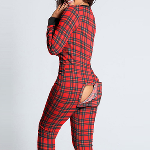 Winter Christmas <strong>One</strong> Piece Pajamas Women Cotton Print Matching Sleepwear Valentines Day Night Jumpsuit <strong>Pyjamas</strong> - Product Image 4