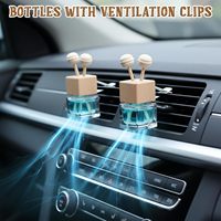 Diffuseur d'air frais pour voiture 8 ml avec clip de ventilation, flacon de parfum en verre transparent, forme cube losange, inclut un diffuseur à bâtonnets