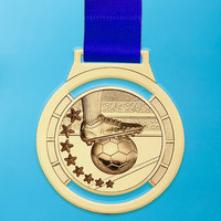 Chaîne de médailles personnalisée de 6 pouces, à personnaliser avec votre propre logo ou motif, trophée de champion en métal doré poli pour collier de football