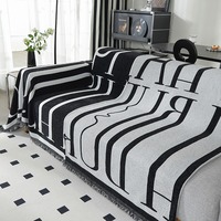 Housse de canapé moderne minimaliste en chenille épaisse à rayures imprimées, 180x130cm, pour siège individuel, style nordique, luxe Instagram, pour la maison