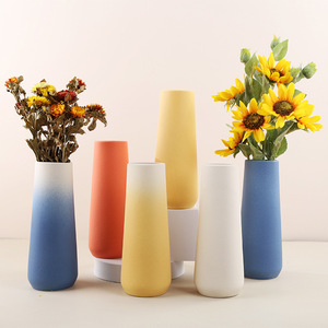 Nordic ins morandi creative ceramic vase in soft grey tone