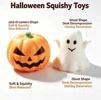 Jouet Squishy Citrouille Lumineuse en TPR, Élégance Charmante, pour Halloween, Anti-stress, à Remontée Lente, Doux à Presser, Jouet Fidget pour l'Anxiété