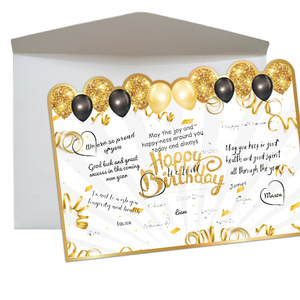 Tarjeta de Felicitación Gigante Negra y Dorada de Cumpleaños con Firma para Conmemoración - En Stock - Product Image 3