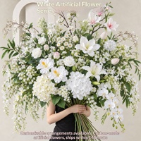 Fleurs artificielles blanches pour arrangements floraux de mariage, décorations douces pour arrière-plans de hôtels et vitrines, ornements paysagers