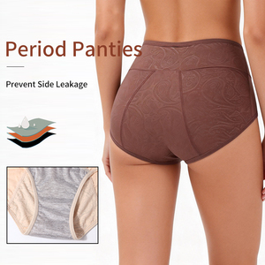 Ropa Interior Menstrual a Prueba de Fugas para Mujer, Reutilizable, para Flujo Abundante, Cintura Alta, Absorbente, 72% Nailon, 28% Elastano, Tallas XS-XL - Product Image 4