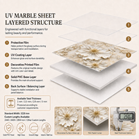 Panel Decorativo MORLENX de Lujo, Color Marfil, con Diseño Floral 3D, Resistente al Agua, Fácil de Instalar, para Dormitorios y Villas