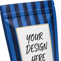 Sachet d'emballage pour pop-corn imprimé avec logo personnalisé, pochette verticale sans frais de plaque, sac en Mylar avec fermeture éclair pour snacks de pop-corn caramélisé gourmet