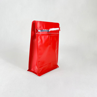 Pochette d'emballage en plastique de papier kraft à café en feuille à soufflets 250 g 1kg 2kg sacs de café à fond carré noir mat