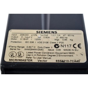 6SE3210-7CA40 Micromater 0.16 120 WATT 76 230 VAC Original Neuf - Product Image 5
