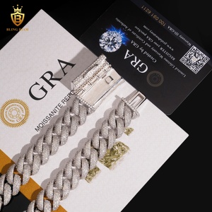 ได้รับการรับรอง GRA PASS Diamond Tester เครื่องประดับฮิปฮอป iced OUT VVS <span class=keywords><strong>Moissanite</strong></span> สร้อยคอโซ่925เงินสเตอร์ลิง16มม. - Product Image 3