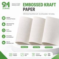 Papier Kraft Gaufré Spécialisé 180-300 g/m² 100% Pâte de Bois Blanc Recyclable Anti-Déformation Sans Odeur Sans Revêtement pour Boîtes Cadeaux Écologiques
