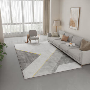 Tapis géométrique nordique Jinrui, rectangulaire, antidérapant, gris, pour salon, chambre à coucher, lavable en machine, nettoyage localisé, style scandinave - Product Image 4