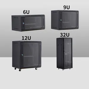 19 inch data center server wall smart electronic network cabinet server rack enclosure with lock