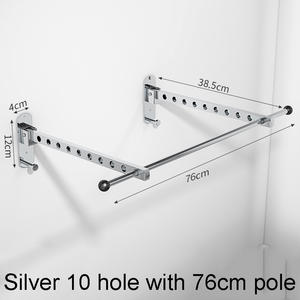 ราวตากผ้าเหล็กคาร์บอนแบบพับได้อเนกประสงค์ ไม่ต้องเจาะผนัง สำหรับระเบียงและห้องน้ำ ติดผนัง - Product Image 6