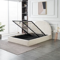 Tête de lit personnalisée style moderne Queen King Size de luxe réglable en forme d'arc de cercle en bois cadre de lit rembourré