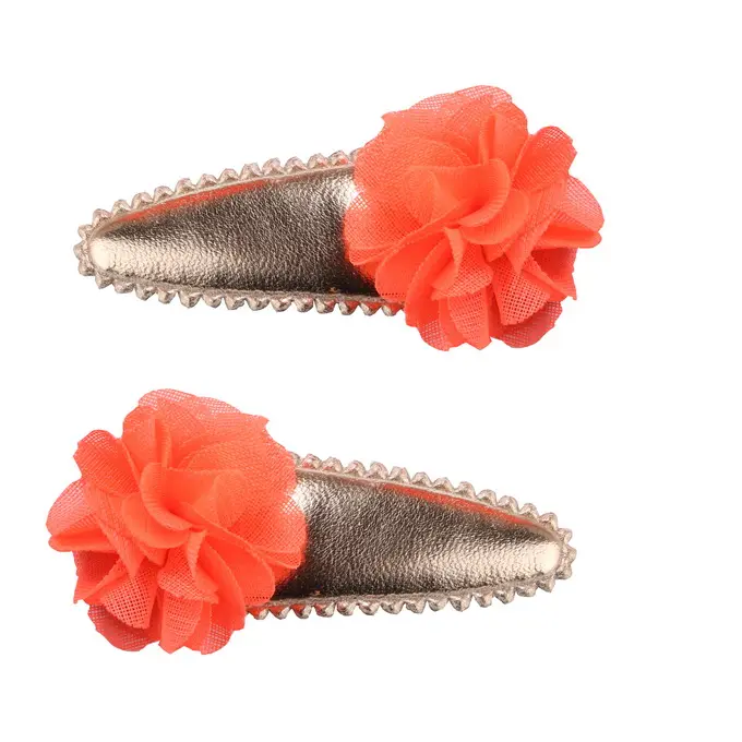 Children'S Hair Accessories flower Hair Clips gold orange butterfly hairpin set