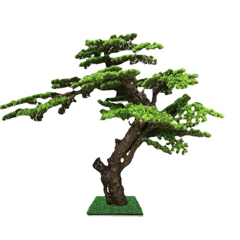 Guest greeting pine bonsai decoration simulation tree hotel indoor floor Zen meaning green plant large porch