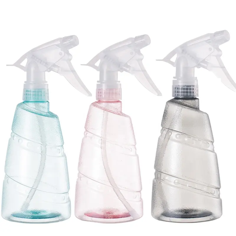 Bouteille de pulvérisation en plastique Transparent vide de 500ml avec pulvérisateur pour Spray nettoyant, vente en gros