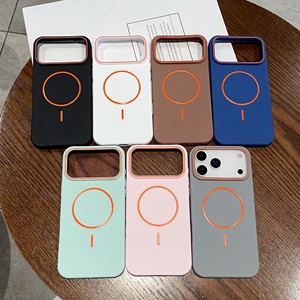 Funda de teléfono de silicona líquida de lujo para <span class=keywords><strong>iPhone</strong></span> 17 Air 16 15 <span class=keywords><strong>14</strong></span> 13 12 <span class=keywords><strong>Pro</strong></span> <span class=keywords><strong>Max</strong></span>, funda blanda de carga inalámbrica magnética - Product Image 4