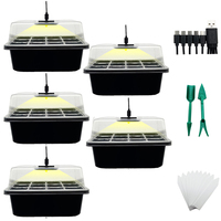 DD1661 USB Lights Plateaux de démarrage de semis 60 cellules Propagation des plantes en croissance Humidité Dôme Kit de démarrage de semences avec lumière de croissance