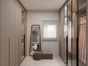 Armario Vestidor de Madera de Lujo con Espejo LED y Puertas de Cristal, Muebles Modernos para Dormitorio, Organizador de Armario Independiente - Product Image 5