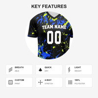Ensemble de maillots de football personnalisés noir, bleu et jaune, fabrication directe d'usine OEM ODM pour équipe de football