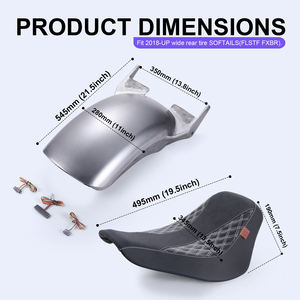 Guardabarros trasero corto de acero de aleación con luces Led, cojín de asiento individual para <span class=keywords><strong>Harley</strong></span> Softail 2018-2024 Low Rider Fatbob Heritage - Product Image 6