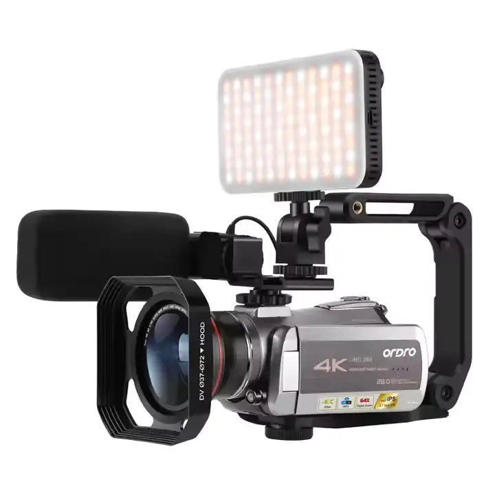 Caméscope numérique professionnel 4K 30fps Vlog en direct avec plus d'accessoires et caméra vidéo.