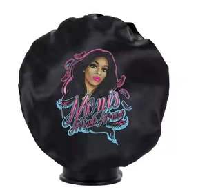 Impression de logos personnalisés sur des bonnets pour cheveux, bonnets en satin de soie réversibles extra larges, tissu double couche - Product Image 2