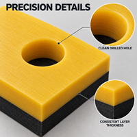 Panneau en PMMA laminé, usiné avec précision, résistant aux UV, avec dessus jaune et base noire, pour présentoirs et signalétique, découpe sur mesure