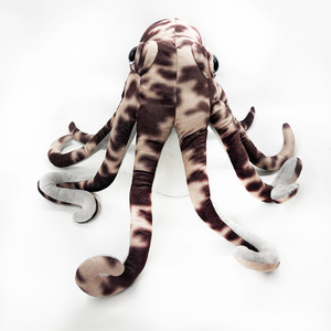 Housse de volant en peluche pieuvre marron rougeâtre, jouet doux, décoration intérieure de voiture - Product Image 5