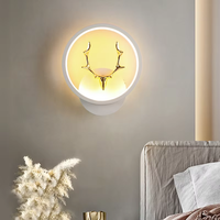 Appliques murales modernes en fer pour intérieur, applique murale carrée tête de cerf pour couloir, salon, chambre, LED Ra80 CRI, garantie 2 ans, intensité variable
