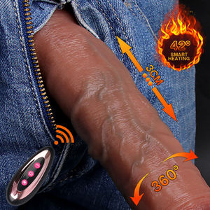 Gerçekçi uzaktan kumanda isıtma 4 In 1 büyük siyah horoz silikon yapay penis XXL vibratör kadınlar için seks oyuncak - Product Image 1