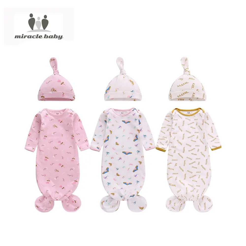 Miracle saco de dormir para bebê, saco de dormir com chapéu 3 pacotes, vestido de dormir para bebê, amarrado, rabo de peixe, sacos de dormir confortáveis para recém-nascidos