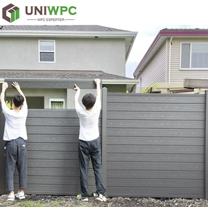 Uniwpc Xây Dựng An Ninh Riêng Tư Vườn Tường Hàng Rào WPC Hàng Rào Nhôm Bài Decking <span class=keywords><strong>Composite</strong></span> DIY - Product Image 4