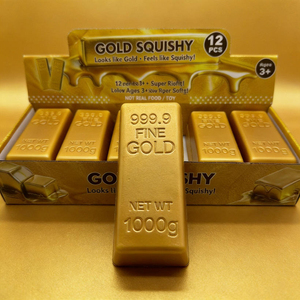 2026 New Gold Squishy Toys Soft PU Foam Squeeze Gold Bar <b>Fidget</b> Toy for Kids Sensory Party Favors - Product Image 1