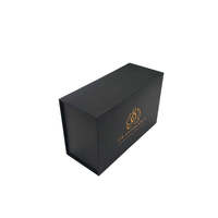 Caja Magnética de Doble Puerta de Lujo, Empaque de Cartón Rígido Personalizado con Forro de Papel Dorado y Bordes Rectos para Ropa y Prendas