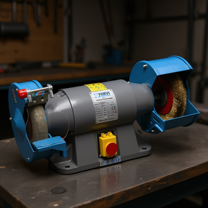 Amoladora Combinada Profesional Fervi 0554, Máquina de Amolado de Banco con Doble Disco para Pulir y Afilar Metal - Product Image 3